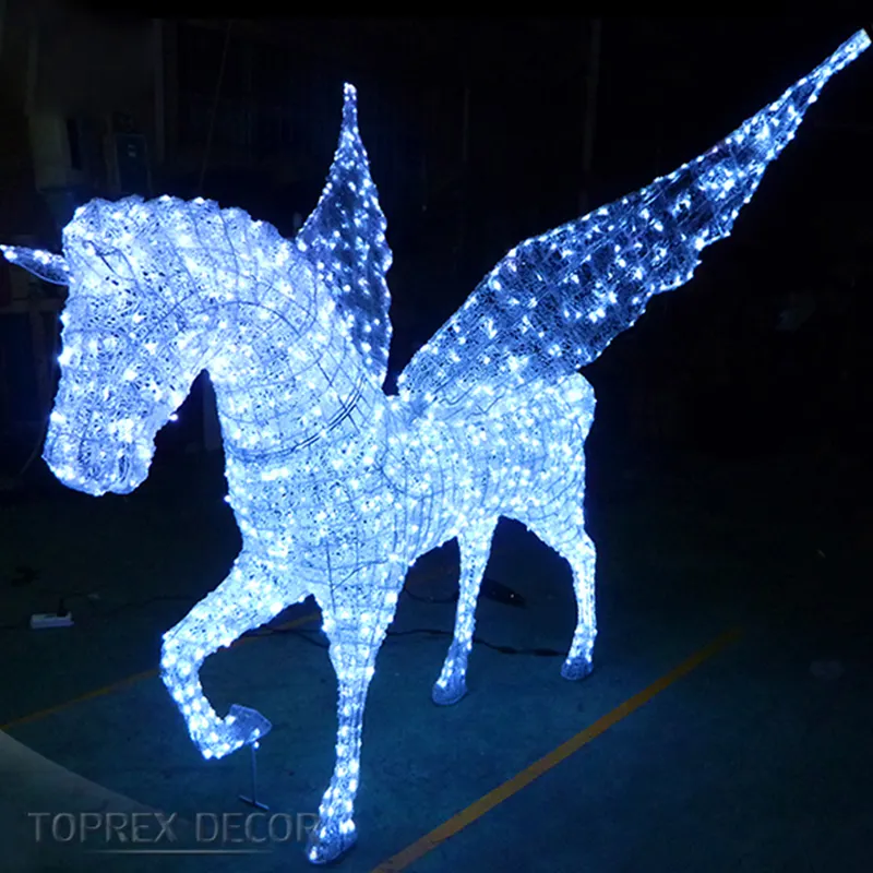 Caballo de acrílico led al aire libre Luz de Navidad animales