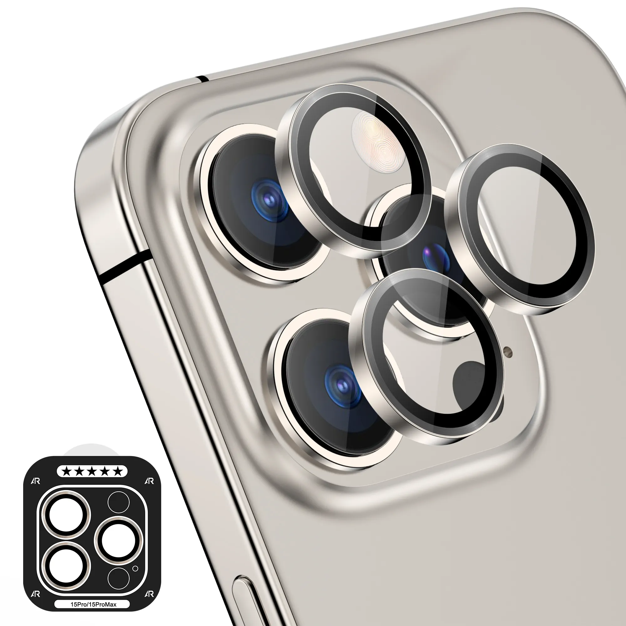 Chất lượng cao rõ ràng Máy ảnh ống kính bảo vệ cho iPhone 13 14 15 Pro Max 3D Camara bảo vệ màn hình
