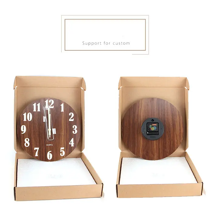 Дешевые 11-дюймовые бесшумные деревянные настенные часы