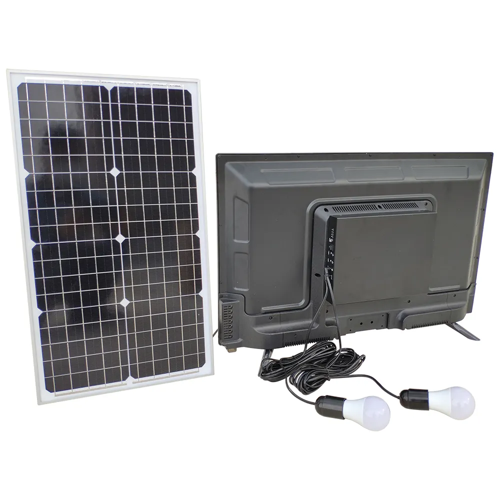 Portable Home Solar Energy Storage System Solar-powered Inbuilt Rechargeable Battery Solar DC Color TV Set