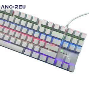 Stokta Ancreu OEM RGB DIY mekanik klavye 87 tuşları ile ışık 9 farklı modları LED aydınlatma kablolu mekanik klavye kiti - Product Image 3