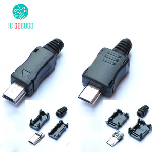 10 шт. мини микро USB Штекерный разъем интерфейс Наборы «сделай сам» кабель для передачи данных зарядный провод Клеммная колодка адаптер гнездо зарядного устройства