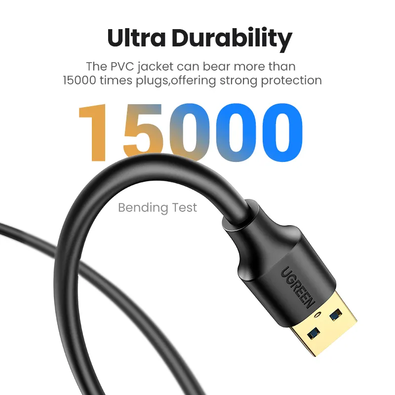 UGREEN kabel ekstensi USB 3.0, kabel ekstensi USB 3.0 untuk Laptop pintar, PC, TV, Xbox One SSD, USB 2.0, kabel Extender Mini, kabel kecepatan cepat