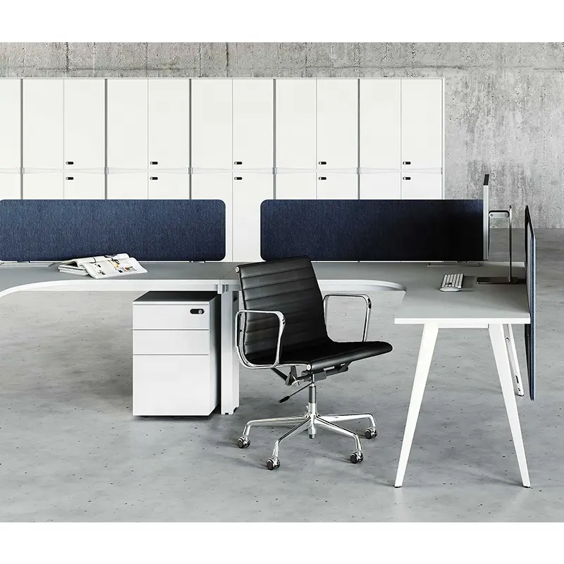 Özelleştirilebilir yüksek kalite Modern MFC tarzı finansal ofis iş istasyonu serisi uzatılabilir ahşap personel masası Villa kullanımı için