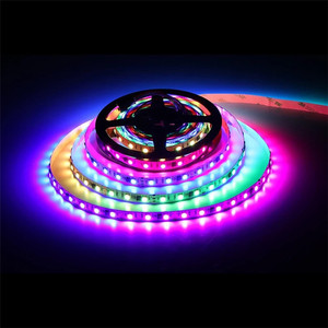 Адресуемая светодиодная Rgb лента WS2812B WS2812 WS2811, 60 светодиодов/м, 12 В, цифровая программируемая Светодиодная лента 5050 5 м с умным пикселем - Product Image 4