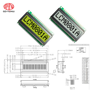 YHBC0801A <strong>Module</strong> Blue/Green Screen 8x1 <strong>Character</strong> <strong>LCD</strong> <strong>Display</strong> <strong>Module</strong> 0801 5.0V or 3.3V STN FSTN Liquid Crystal <strong>Display</strong> - Product Image 2