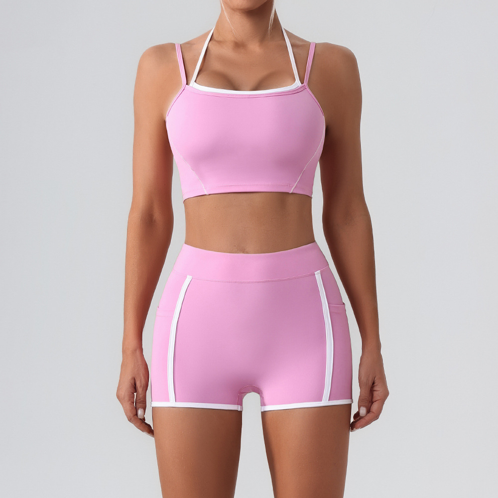 soutien-gorge + short-rose