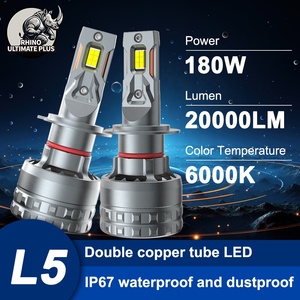 RHINO <span class=keywords><strong>L5</strong></span> oto aksesuarları 180 9005 W araba <span class=keywords><strong>LED</strong></span> ışıkları <span class=keywords><strong>LED</strong></span> Mini H7 H4 H1 H3 9006 farlar Canbus <span class=keywords><strong>LED</strong></span> farlar