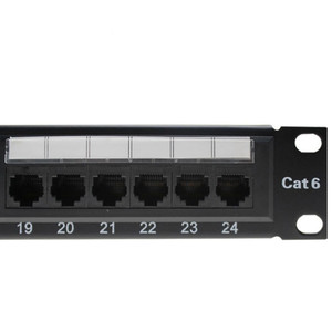Panel de conexión de red estándar de 19 pulgadas 24 puertos 1U CAT6 UTP panel de conexión LAN RJ45 Cat6 panel de conexión para bastidores de servidores - Product Image 1