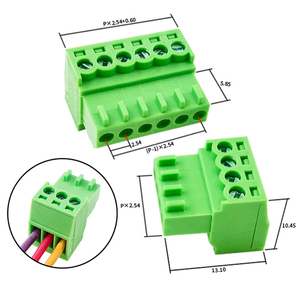 2.54MM Pitch Female <strong>Plug</strong> in <strong>Terminal</strong> <strong>Block</strong> Connector - Product Image 2