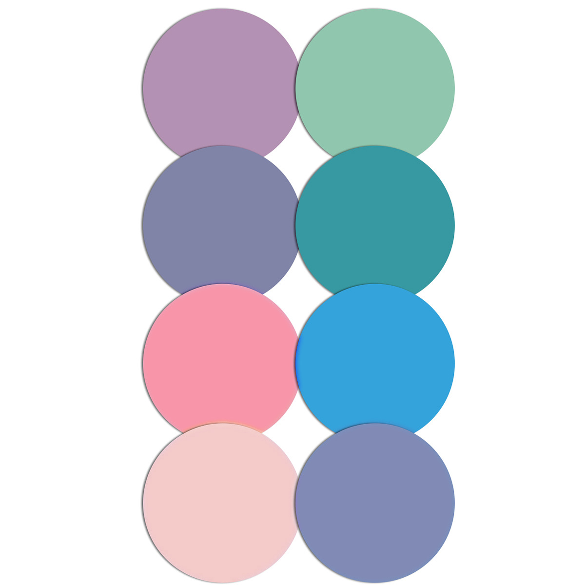 8 circles blue pink