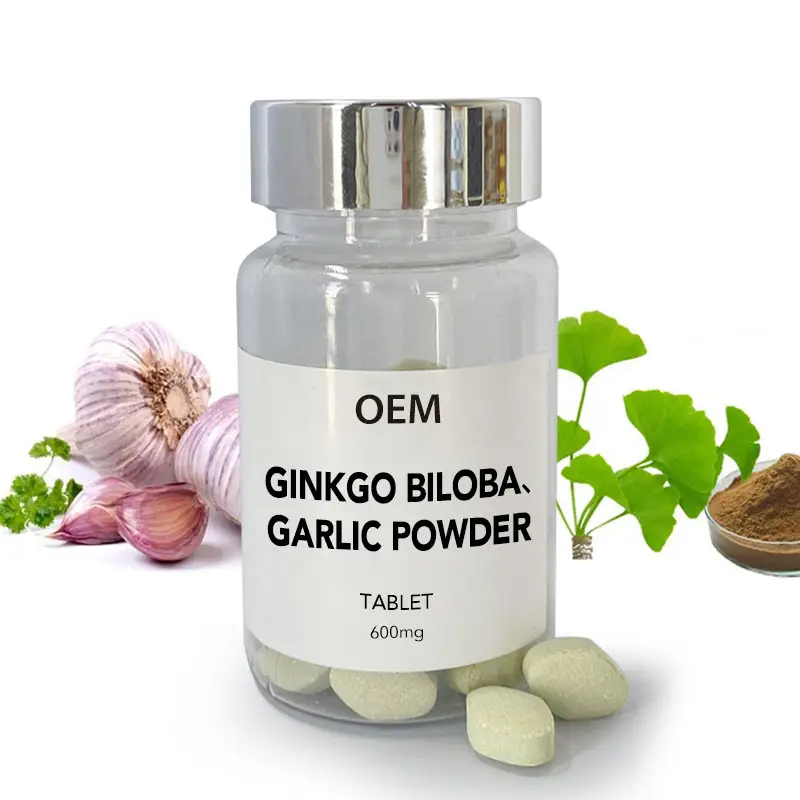 مبيعات من المصنع مباشرة أقراص من Ginkgo biloba ومسحوق الثوم لتحسين الذاكرة والتركيز مع عينة مجانية