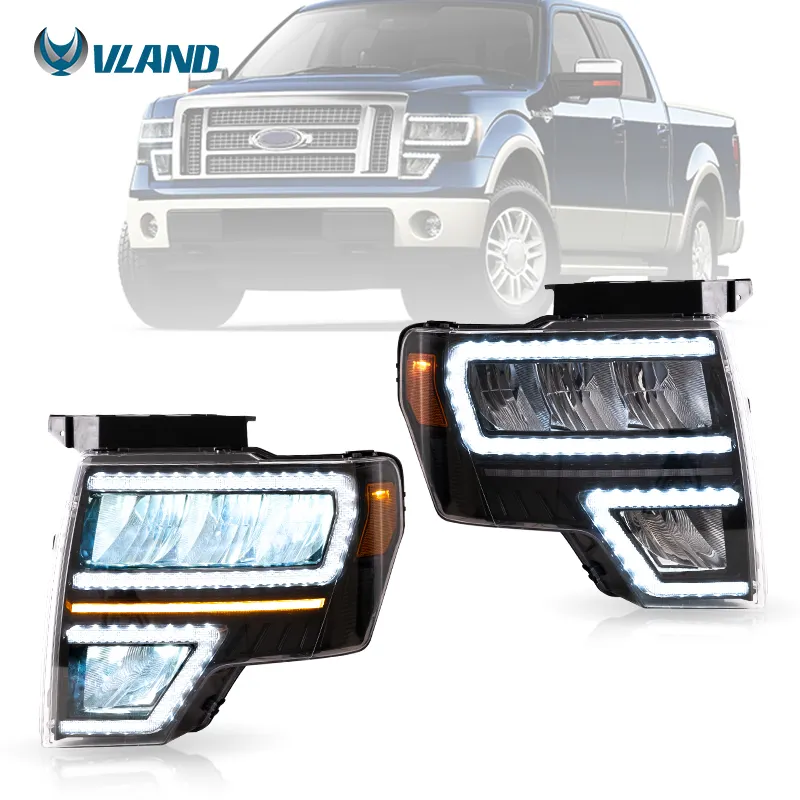 Vland Nhà Máy Bán Buôn Head Light Xe Phần Front Head Đèn Cho Ford F150 09-14 XL STX XLT FX2 Lariat FX4 Vua Ranch SVT Raptor