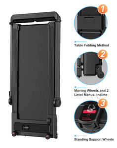 Lijiujia Free Assembly 3 in 1 Walking Pad Multiple Control Home Use Save Space Sports Fitness Running Machine
