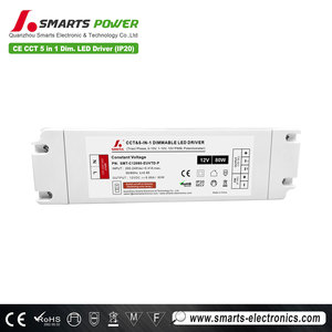 CCT Triac 5 en 1 PWM regulable Led potencia 80W 100W 120W salida 12Vac 24V entrada 200-240Vac Ip 20 controlador Led de plástico