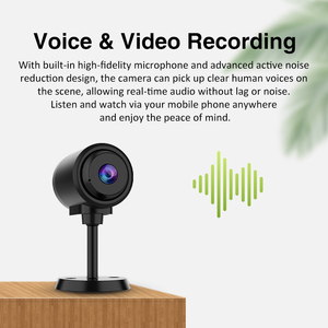 一方向オーディオ小型WifiネットワークカメラIP屋内赤外線ナイトビジョンセキュリティカメラミニ - Product Image 6