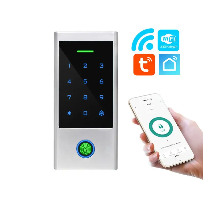 Tuya o TT Lock APP EM/MF Card reader Touch Screen tastiera di controllo accesso intelligente per impronte digitali