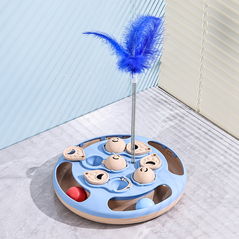 Cat Ping Pong Food Bowl (Blue with Cat Tweeter)