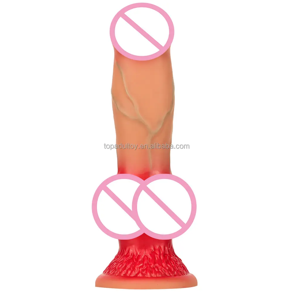 Divertente a forma di Dildo grande Dildo liquido in Silicone morbido anale Plug Monster animale cane Dildo con 5 modelli e dimensioni