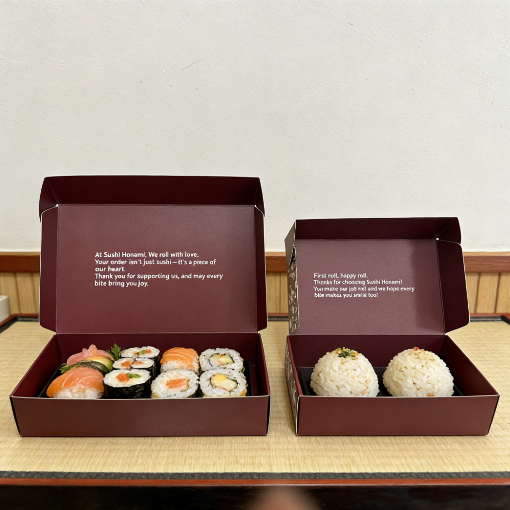 custom paper sushi packaging box