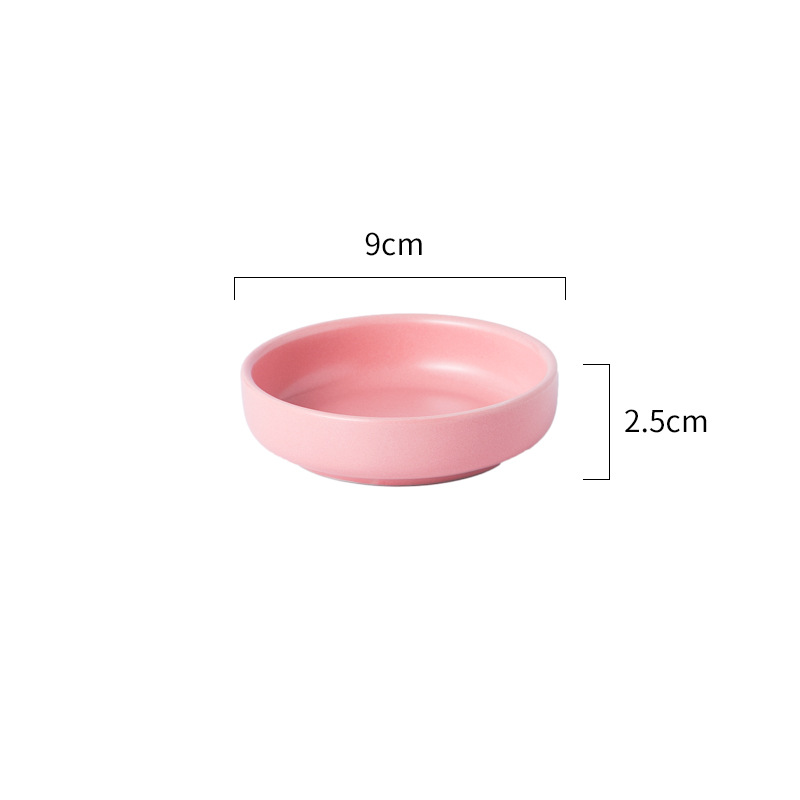 Small round han-style plate-pink
