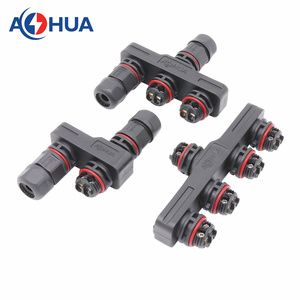 Screw Fixing Type 2PIN Assembly Cable <strong>Connector</strong> 1 <strong>Input</strong> 2/3/4 Cables <strong>Output</strong> DC <strong>Connector</strong> M16 Parallel LED Wire Plug - Product Image 2