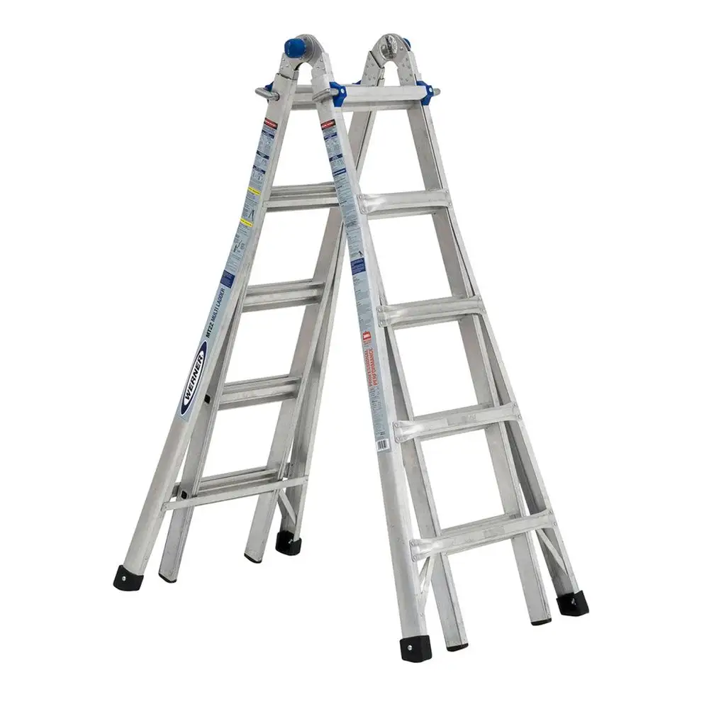 Prima garantia de qualidade polivalente alumínio dois lado escada nova promoção alumínio dobrável escada escada reta