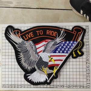 Customized <strong>Embroidery</strong> <strong>Designs</strong> USA Flag <strong>Eagle</strong> Embroidered Patch Adhesive on - Product Image 3