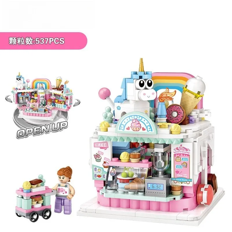 LOZ MINI promocional único productos de arquitectura de plástico pequeño bloque de construcción de juguete cakeshop