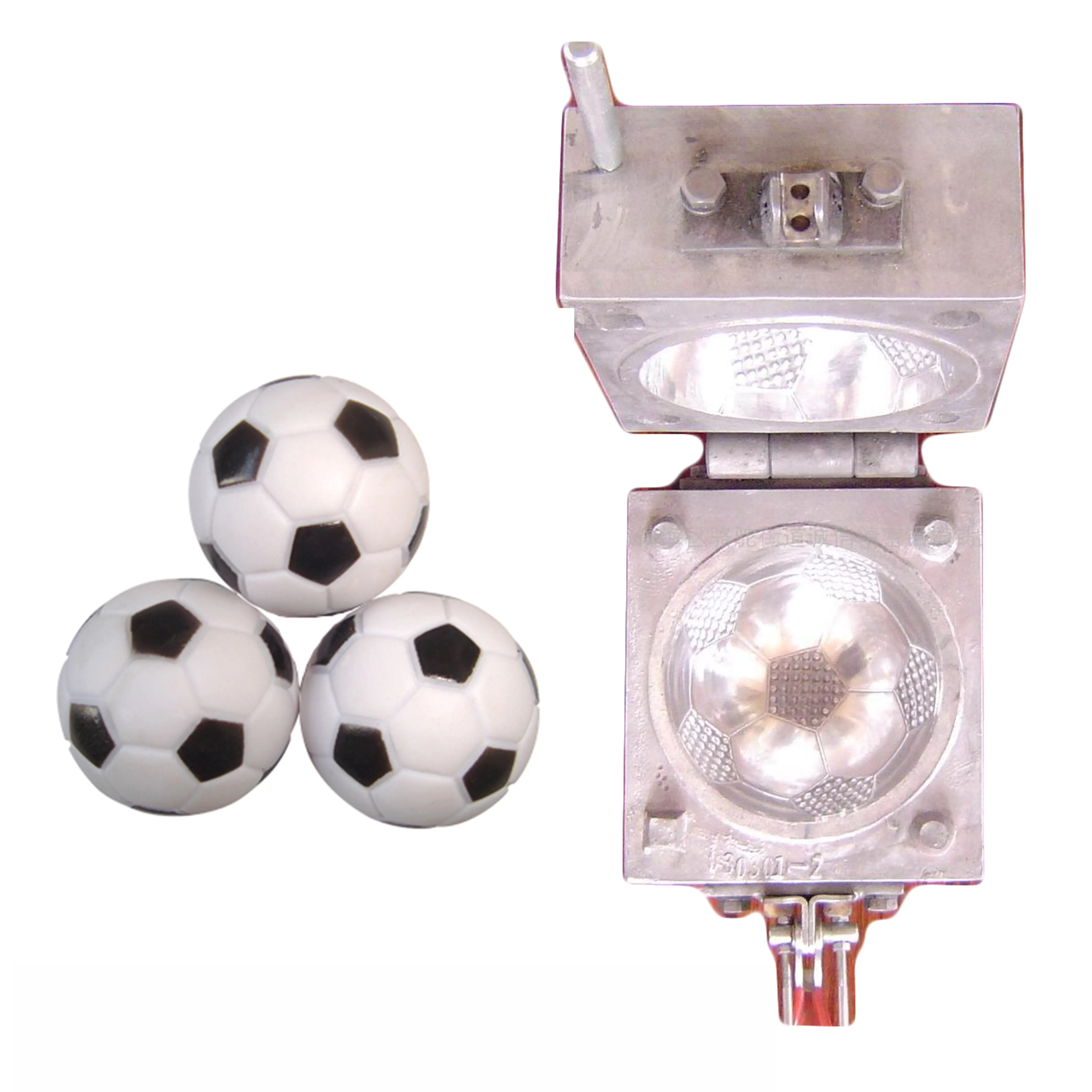 Molde de bola de futebol de pu de poliuretano, molde de alumínio moldado de plástico colorido, molde de injeção de plástico de alumínio ou aço