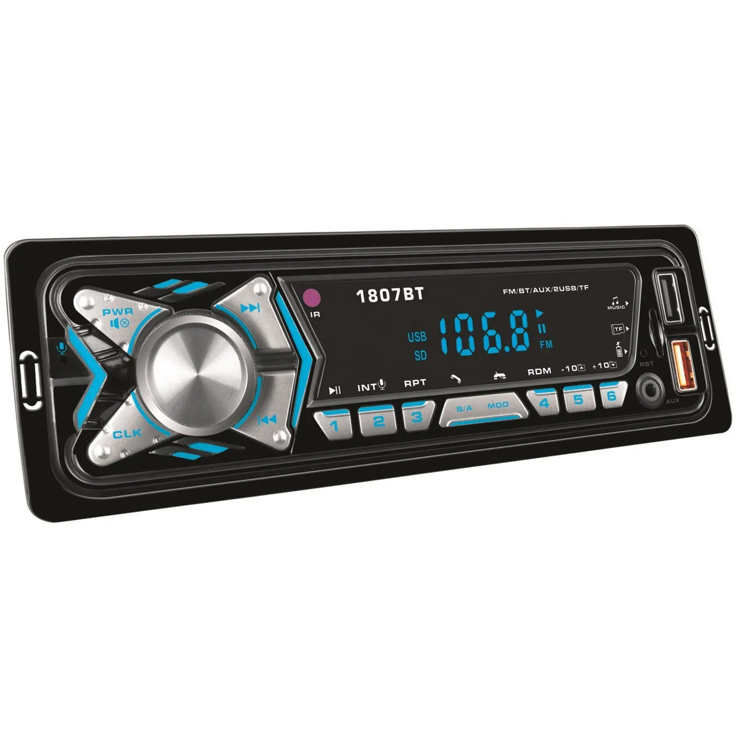 Auto MP3-Player Preisgünstiger Bluetooth-fähiger Autoradio-FM-Sender Hot Sale 1DIN LED-Bildschirm anzeige Universal 2 USB-Anschluss V5.0