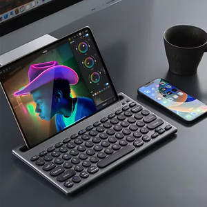 Compact 2.4G and BT Dual Modes Wireless <strong>Keyboard</strong> With Phone/Table Holder &amp; Volume Knob for Multi-devices - Product Image 4