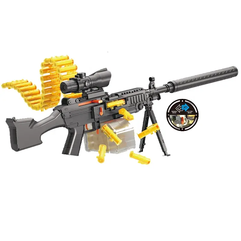 QS vente en gros en plastique pistolet souple Sniper jeu de tir fusil à Air comprimé pistolet EVA matériel balle enfants M249 pistolet jouets pour enfants cadeau drôle