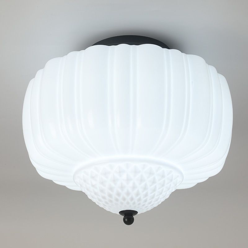 B lampe de plafond blanc laiteux à trois couleurs