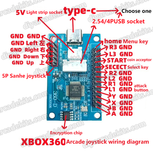 Aracde игровой контроллер с нулевой задержкой, запчасти для консоли, X-box360 USB аркадный джойстик, карта управления для продажи - Product Image 5