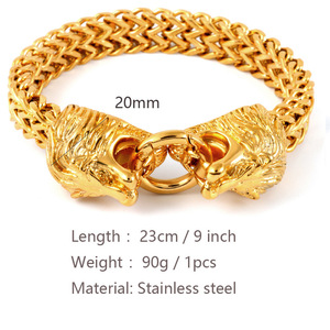 Ювелирный браслет с завода, новый дизайн, ювелирные изделия из нержавеющей стали, позолоченный, в форме черепа, для женщин, мужчин, подарок - Product Image 4