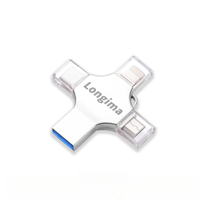 USB <span class=keywords><strong>Flash</strong></span> sürücü özelleştirme 64GB büyük kapasiteli çift kullanımlı Apple cep telefonu bilgisayar dört-in-one yaratıcı tasarım cep telefonu