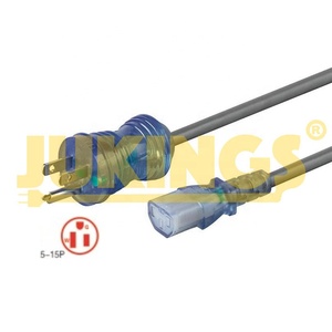14AWG Gray Hospital Grade Computer Power <strong>Cord</strong> - 6ft Clear 10A <strong>14</strong> <strong>AWG</strong> NEMA 5-15P to IEC C13 25V Rating Outdoor PVC US - Product Image 6