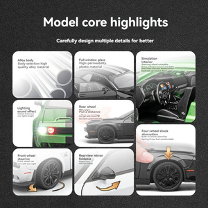Diecast alaşım model araba 1:24 1/22 Challenger şarj Modified modifiye alaşım araba modeli ses ve ışık geri çekme metal araba - Product Image 3