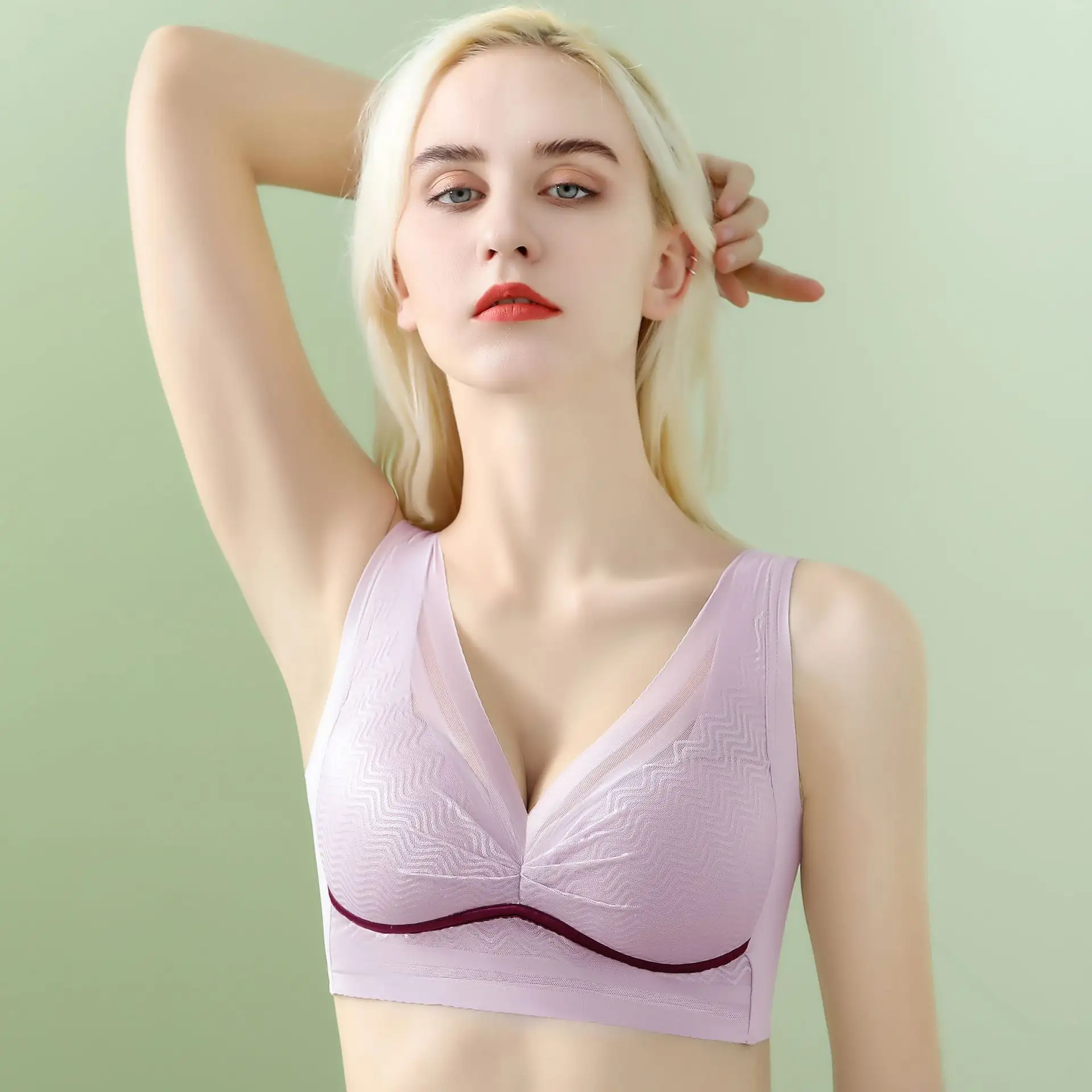 Bra Push Up Tanpa Kawat untuk Wanita, Lingerie Wanita Atasan Tube Top Bra Lateks Seksi