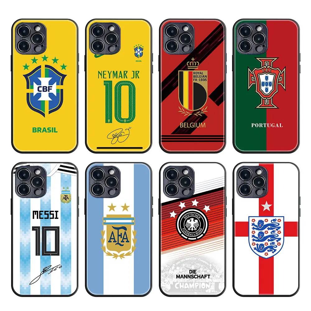 Alta qualidade Silicone Football Team Phone Case para iPhone Series 13 Capa à prova de choque para 13Promax 12 13 14 pro 8plus