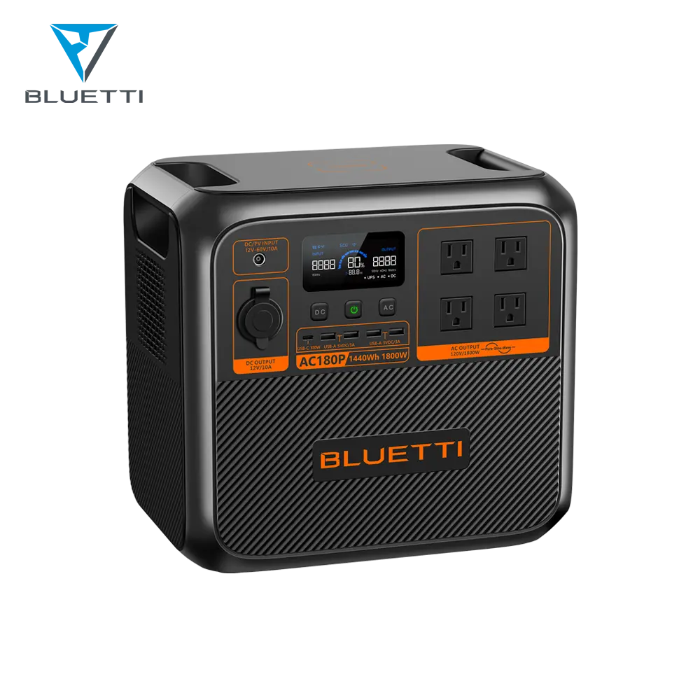 Bluetti AC180P Centrale électrique portable au lithium Votre appareil d'alimentation multifonction de secours à énergie renouvelable