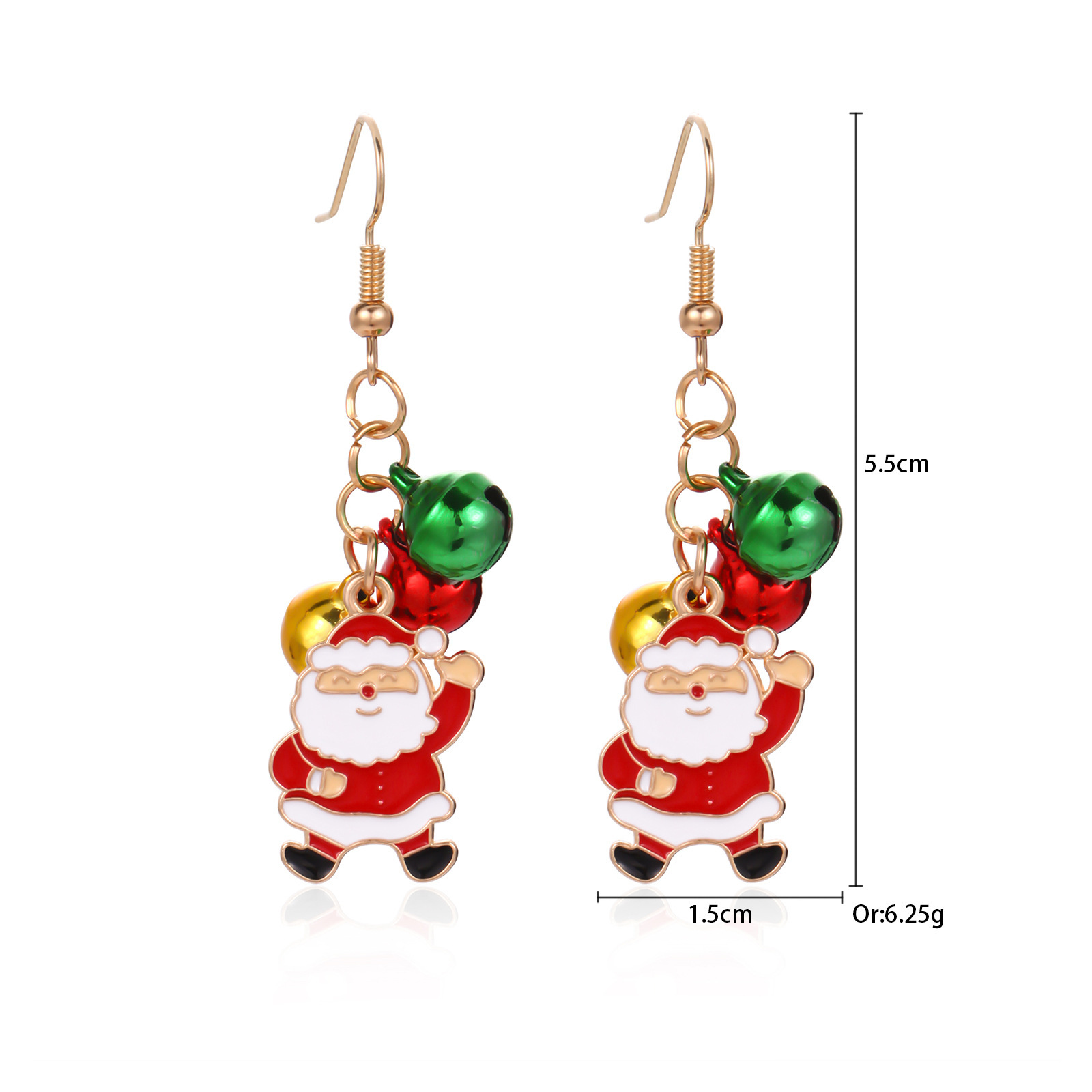 10.Pendientes de Papá Noel con campana
