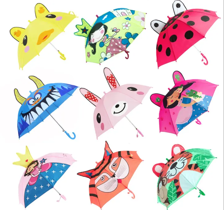 Paraguas de dibujos animados para niños, modelo 3D, oreja, lluvia