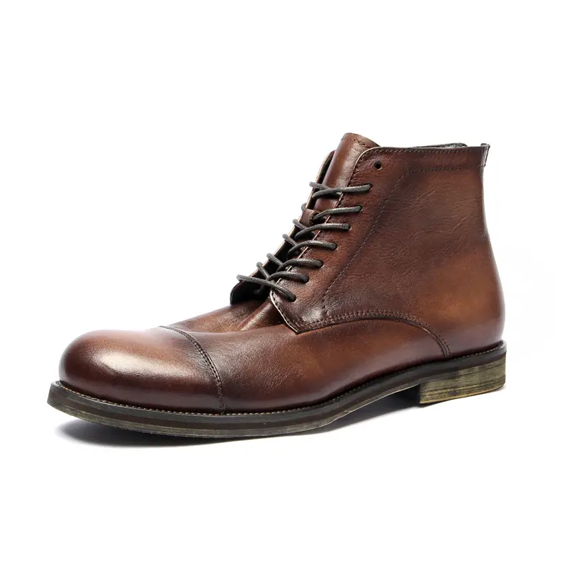 Erkekler için 2022 lüks el yapımı orijinal kahverengi resmi hakiki ayakkabı çizmeler