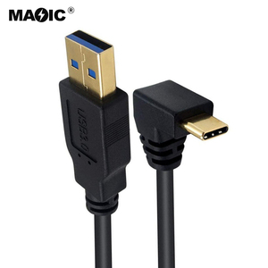 OEM High Quality Gold Plated 1m 2m <strong>USB</strong> 3.0 Type a Male to <strong>USB</strong> Type C 3.1 Charger Cable Data Sync Charge up Down 90 Degree Angle