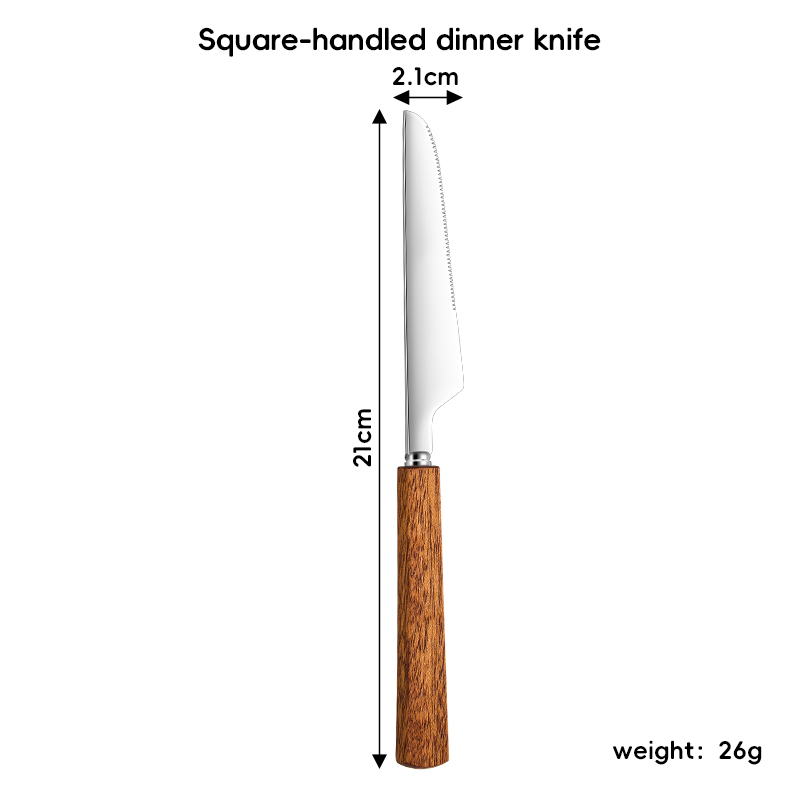 430 Sapele wood handle dinner knife