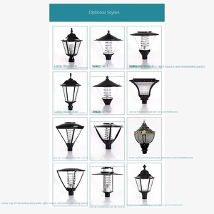 Klasik avrupa tarzı IP65 su geçirmez antika sokak lambası LED bahçe lambası ve direkleri alüminyum bahçe fener direği - Product Image 6