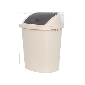 Yüksek kaliteli plastik bin orta 10L küçük banyo kutuları ile 2 rulo Bin gömlekleri plastik salıncak çöp kovası kapaklı (açık gri) - Product Image 1