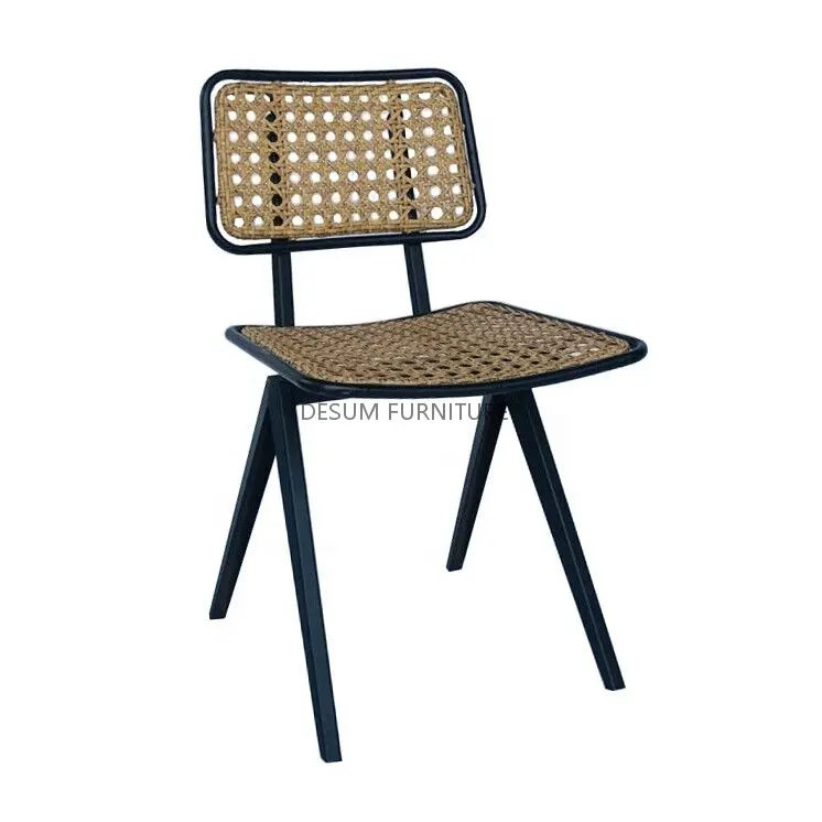 Steel Vintage Industrial Rattan Chair